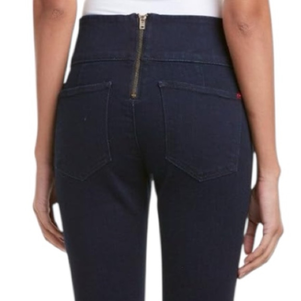 Spanx Signature Waist Slim Bootcut Jeans Dark Indigo Blue Midnight Rinse Size 31 - Picture 3 of 8